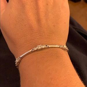 Cubic zirconium and sterling silver bracelet